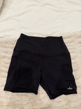 Alo High-Waist cotton Black Bike Shorts
